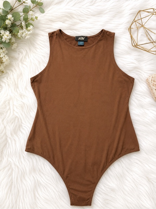 just polly Tops - Just Polly New York Brown Sleeveless High Neck Bodysuit | Women’s